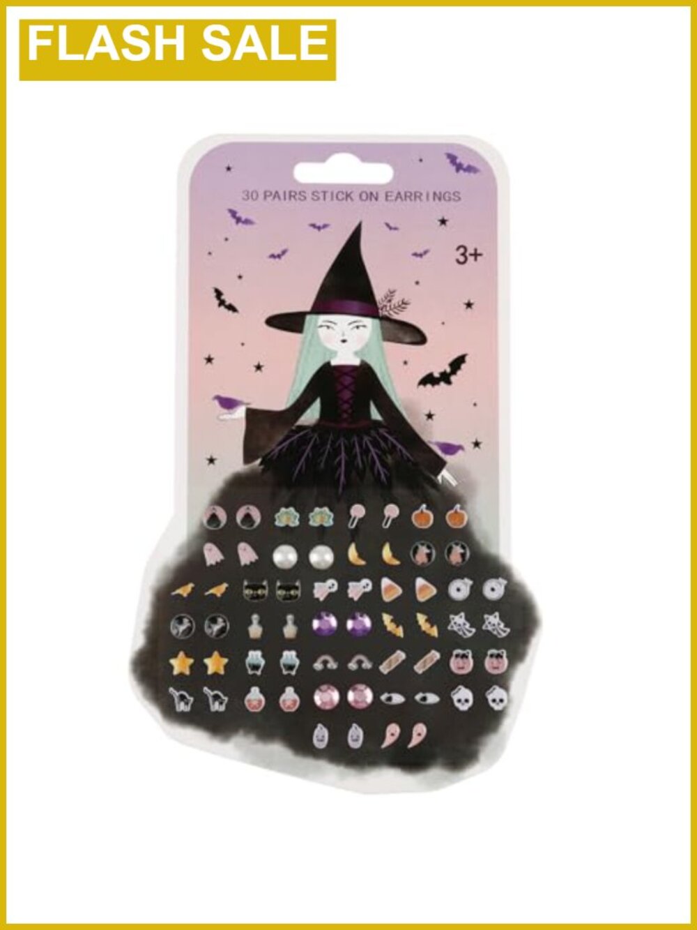 30 Pairs Halloween Stick on Earrings for Kids Girls Boys